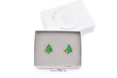 Gingerbread Christmas Tree Biscuit Stud Earrings
